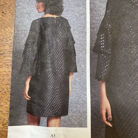 Vogue Sewing Pattern V1601 ISAAC MIZRAHI 2018 Shift Dress Tiered Sleeves Sz 6-14 - Picture 3 of 6